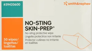 Smith & Nephew No-sting Skin-Prep Protective Wipes Alcohol-free (Box of 50 Each)