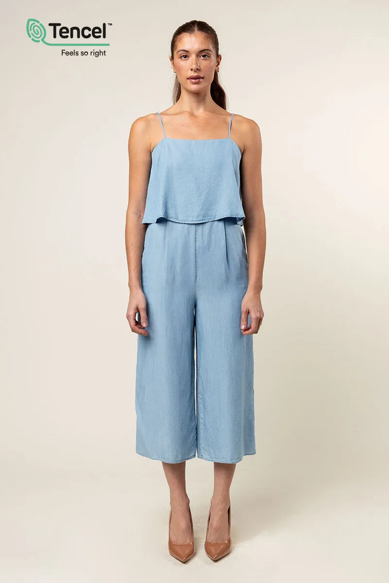 Strappy Layered Culotte Tencel™ Jumpsuit