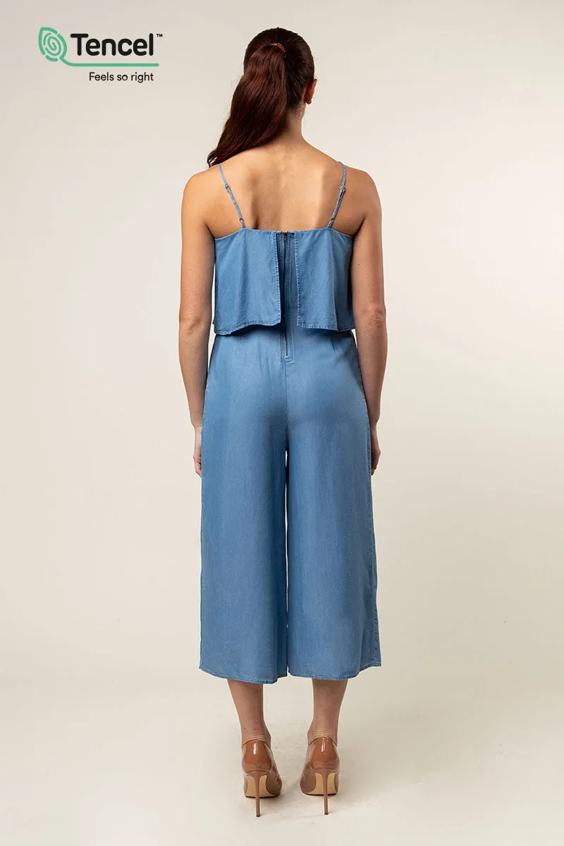 Strappy Layered Culotte Tencel™ Jumpsuit