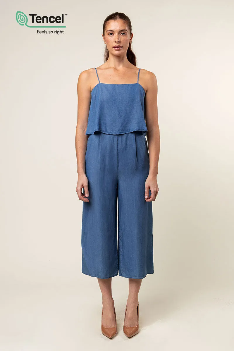 Strappy Layered Culotte Tencel™ Jumpsuit