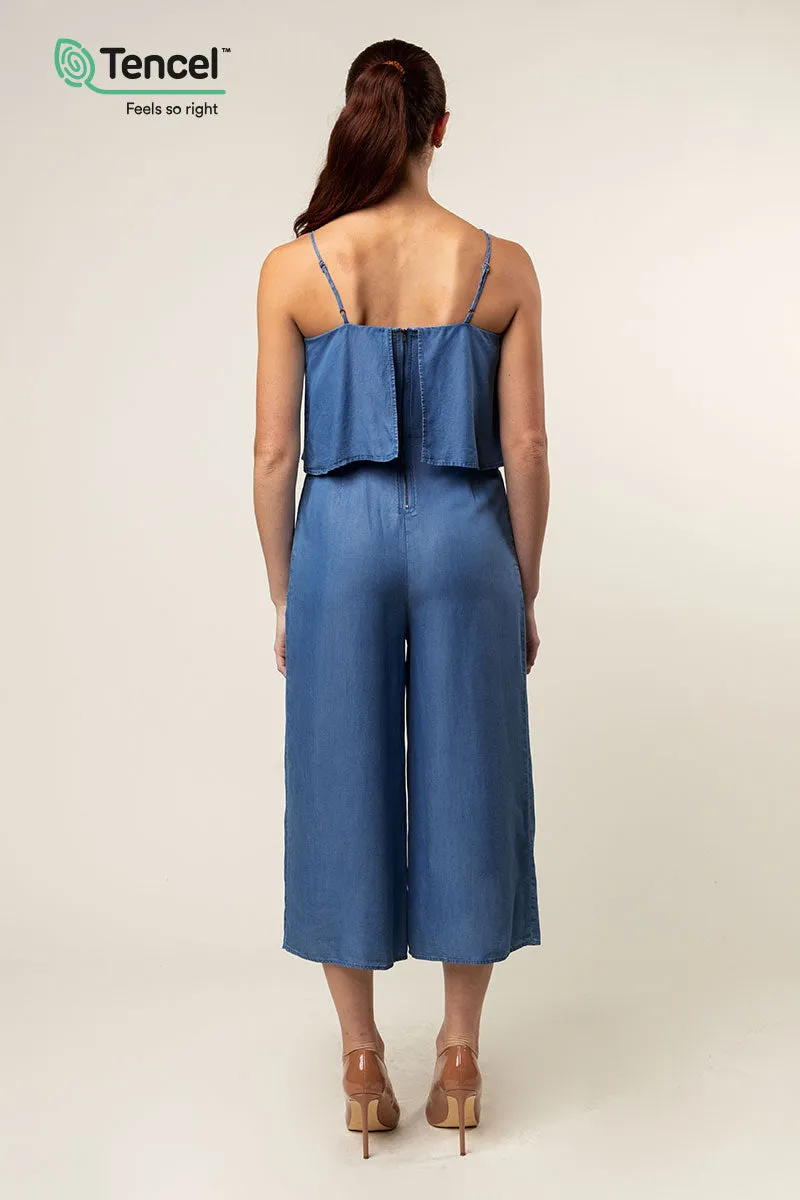 Strappy Layered Culotte Tencel™ Jumpsuit