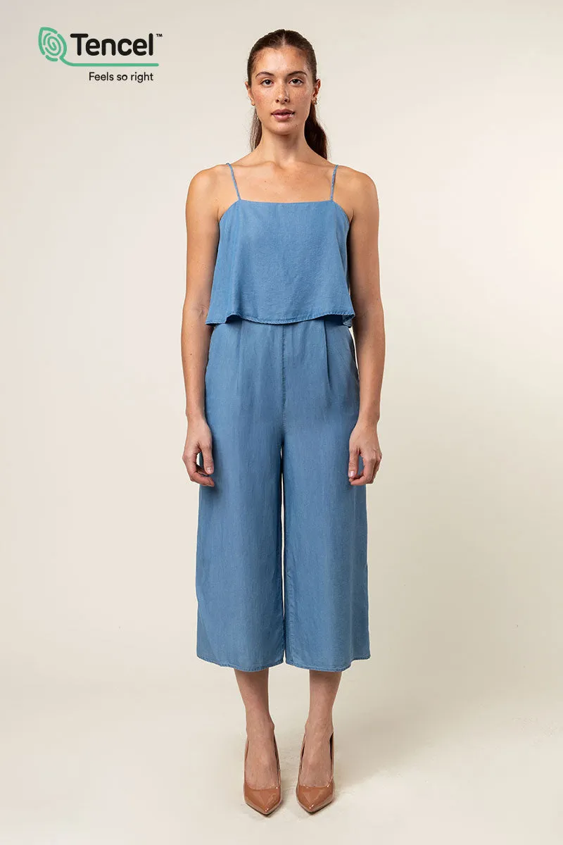 Strappy Layered Culotte Tencel™ Jumpsuit