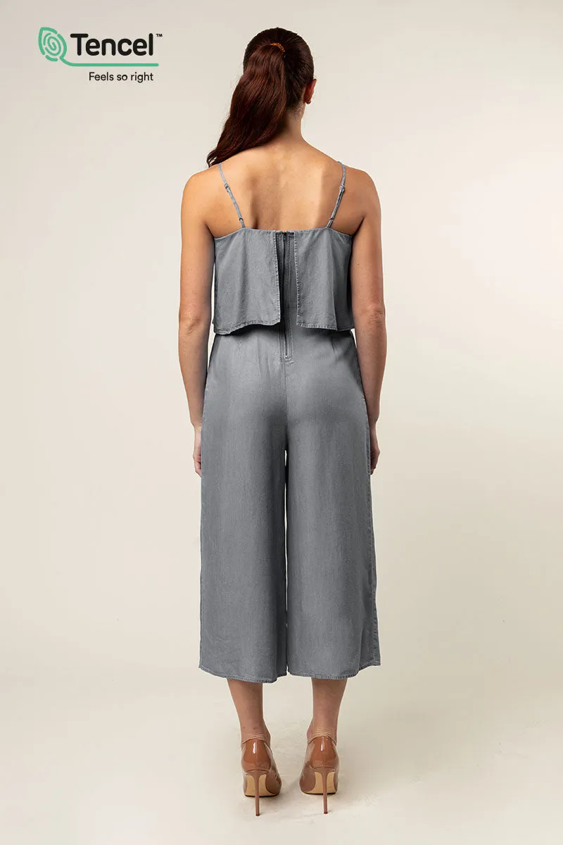 Strappy Layered Culotte Tencel™ Jumpsuit