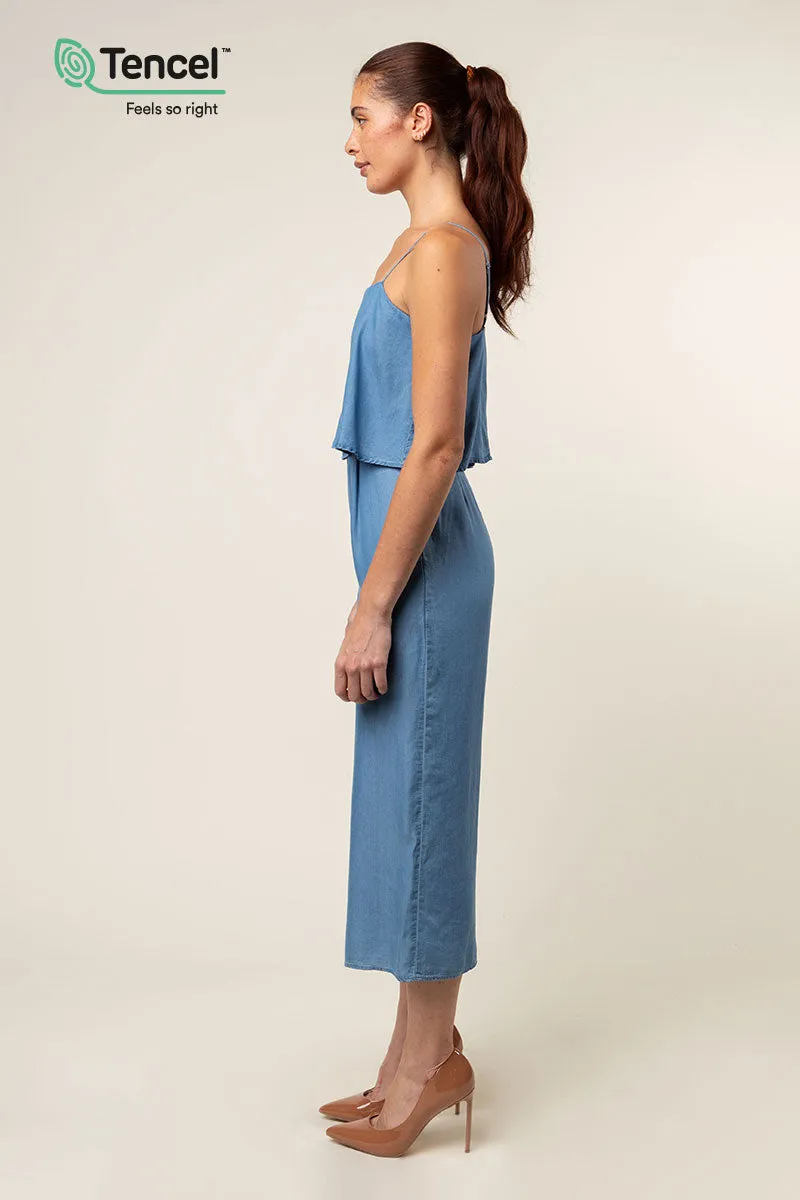 Strappy Layered Culotte Tencel™ Jumpsuit