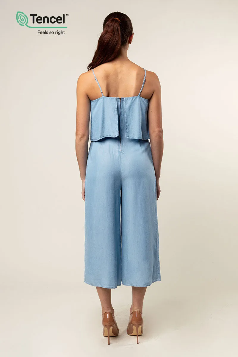 Strappy Layered Culotte Tencel™ Jumpsuit