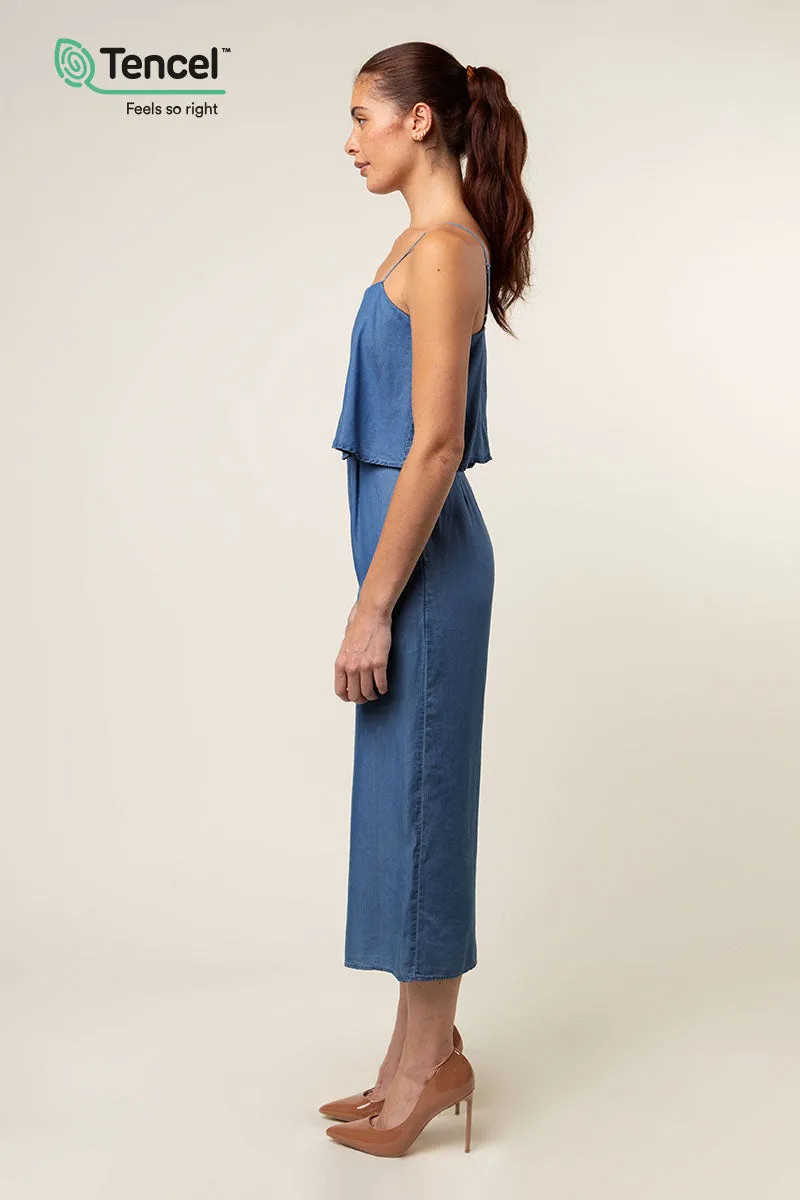 Strappy Layered Culotte Tencel™ Jumpsuit
