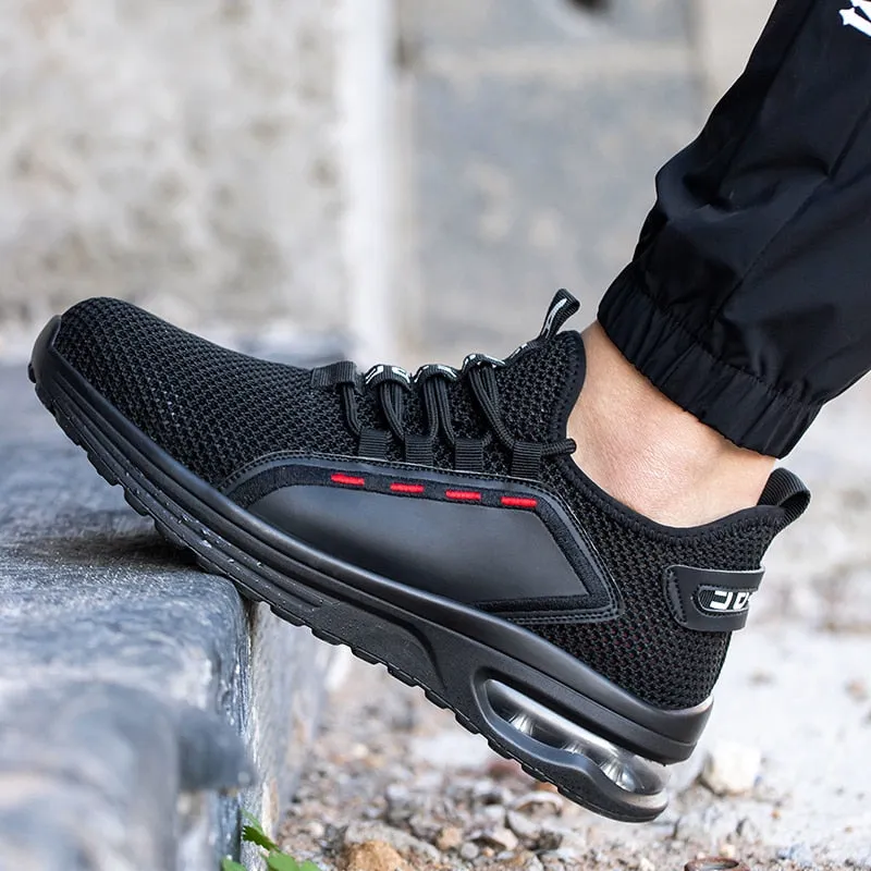 Summer Breathable Work Safety Shoes Men Air Cushion Work Sneakers Anti-Puncture Work Shoes Male Steel Toe Shoes Protective Shoes