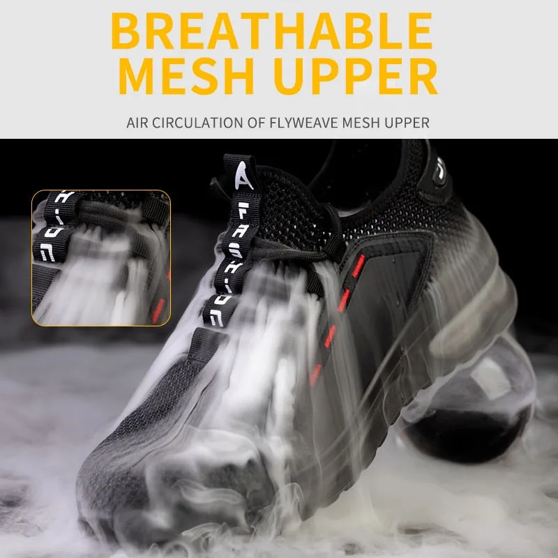Summer Breathable Work Safety Shoes Men Air Cushion Work Sneakers Anti-Puncture Work Shoes Male Steel Toe Shoes Protective Shoes