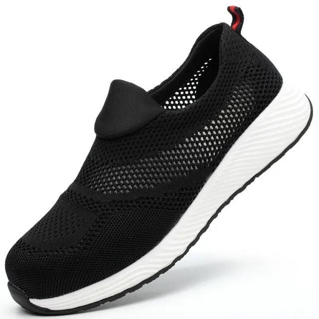 Summer Breathable Work Safety Shoes Men Air Cushion Work Sneakers Anti-Puncture Work Shoes Male Steel Toe Shoes Protective Shoes