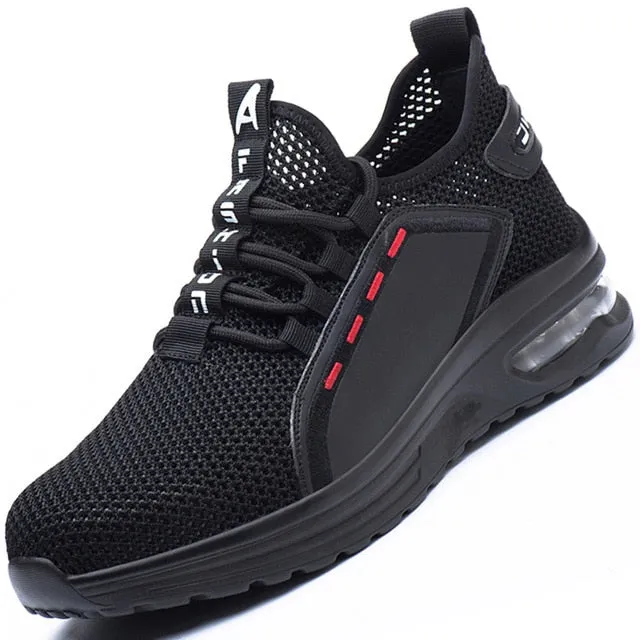 Summer Breathable Work Safety Shoes Men Air Cushion Work Sneakers Anti-Puncture Work Shoes Male Steel Toe Shoes Protective Shoes