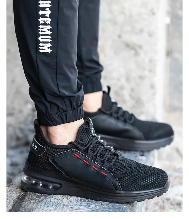 Summer Breathable Work Safety Shoes Men Air Cushion Work Sneakers Anti-Puncture Work Shoes Male Steel Toe Shoes Protective Shoes