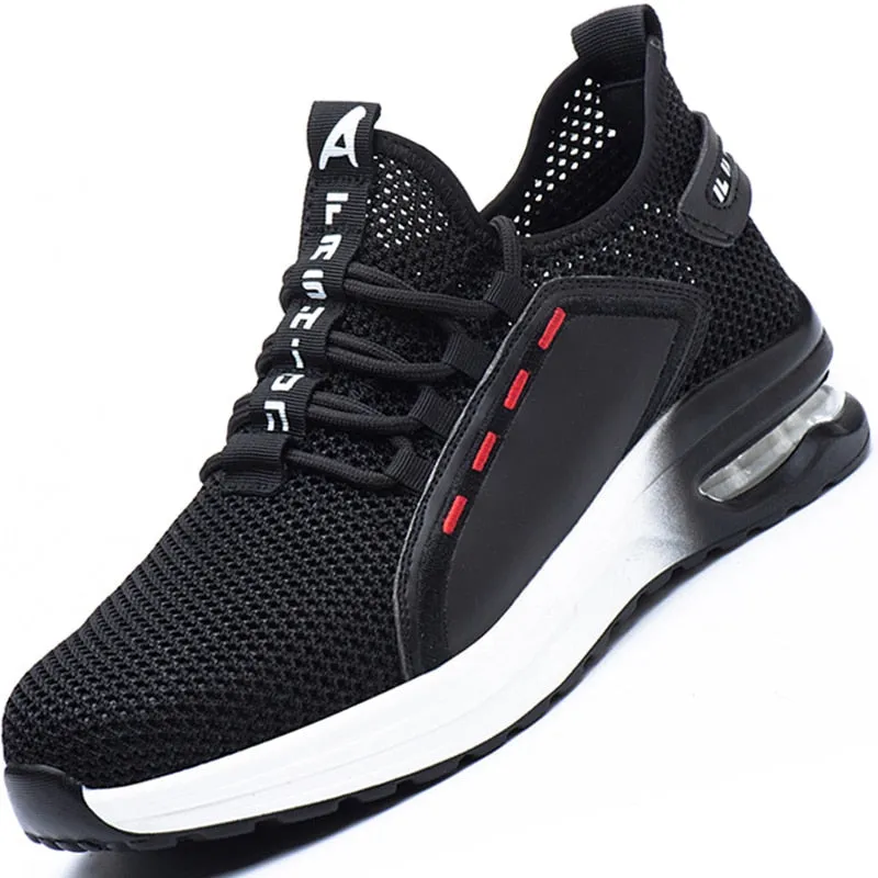 Summer Breathable Work Safety Shoes Men Air Cushion Work Sneakers Anti-Puncture Work Shoes Male Steel Toe Shoes Protective Shoes