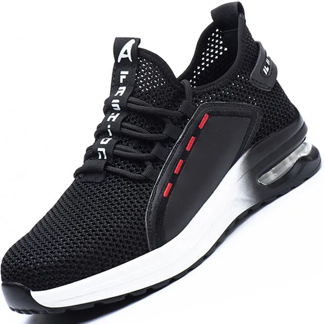 Summer Breathable Work Safety Shoes Men Air Cushion Work Sneakers Anti-Puncture Work Shoes Male Steel Toe Shoes Protective Shoes