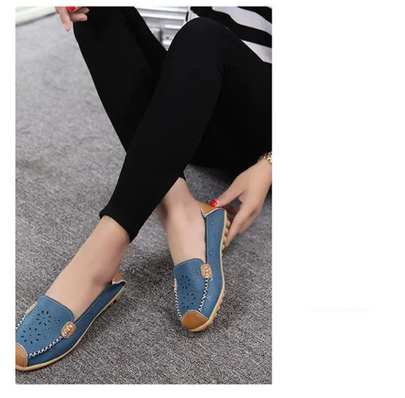 Summer Mother Shoes Pregnant Women Shoes Hollow Breathable Printing Large Size Round Head Soft Bottom Non-slip Shoes