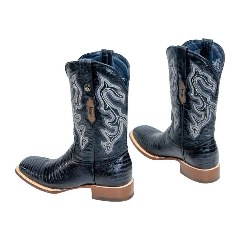 TANNER MARK MEN’S Lizard Black Print Western Boots