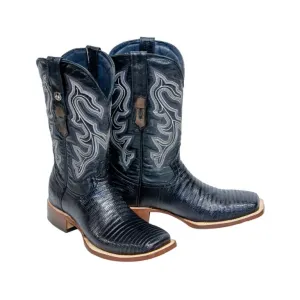 TANNER MARK MEN’S Lizard Black Print Western Boots