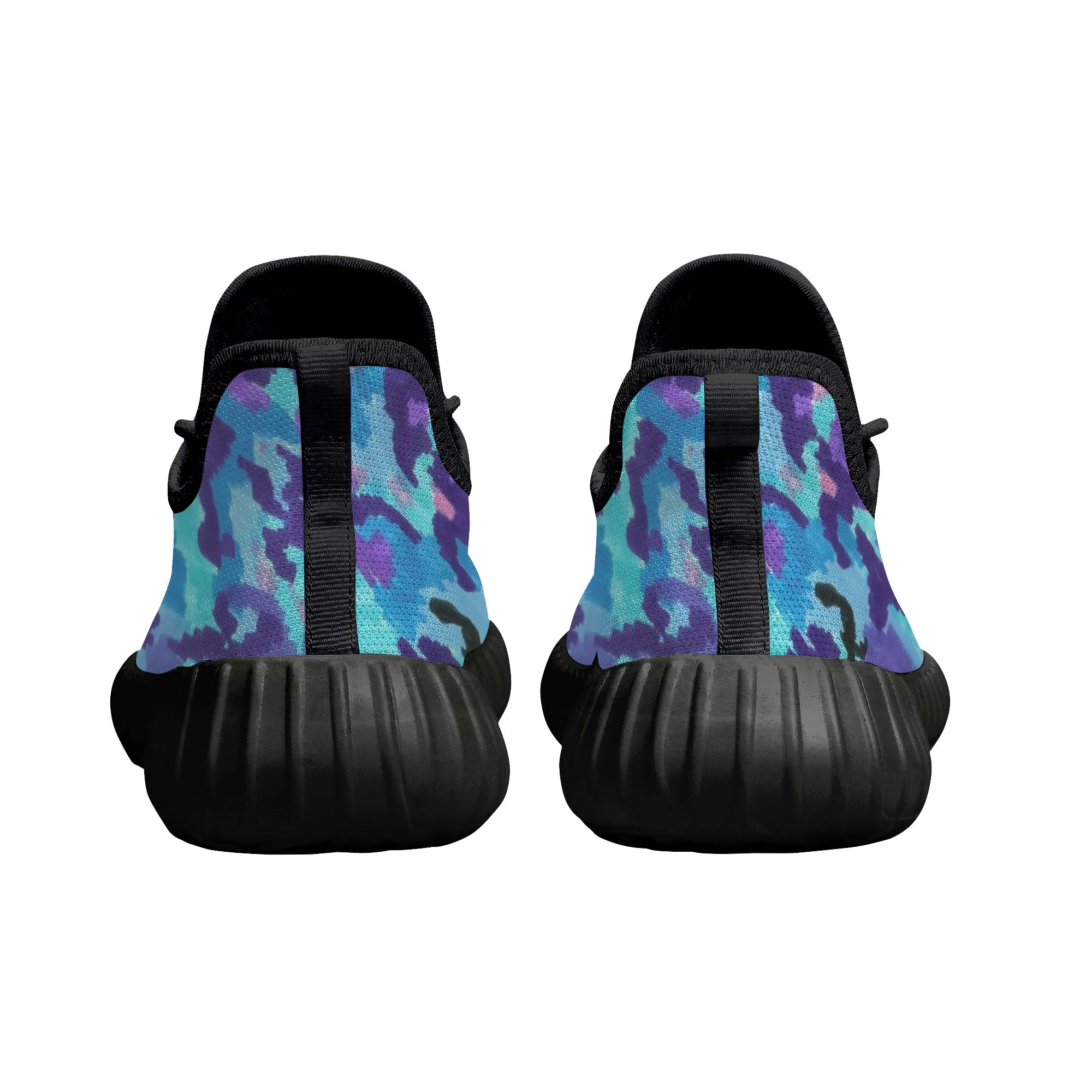 Teal Purple Leopard Camo Premium Sneakers