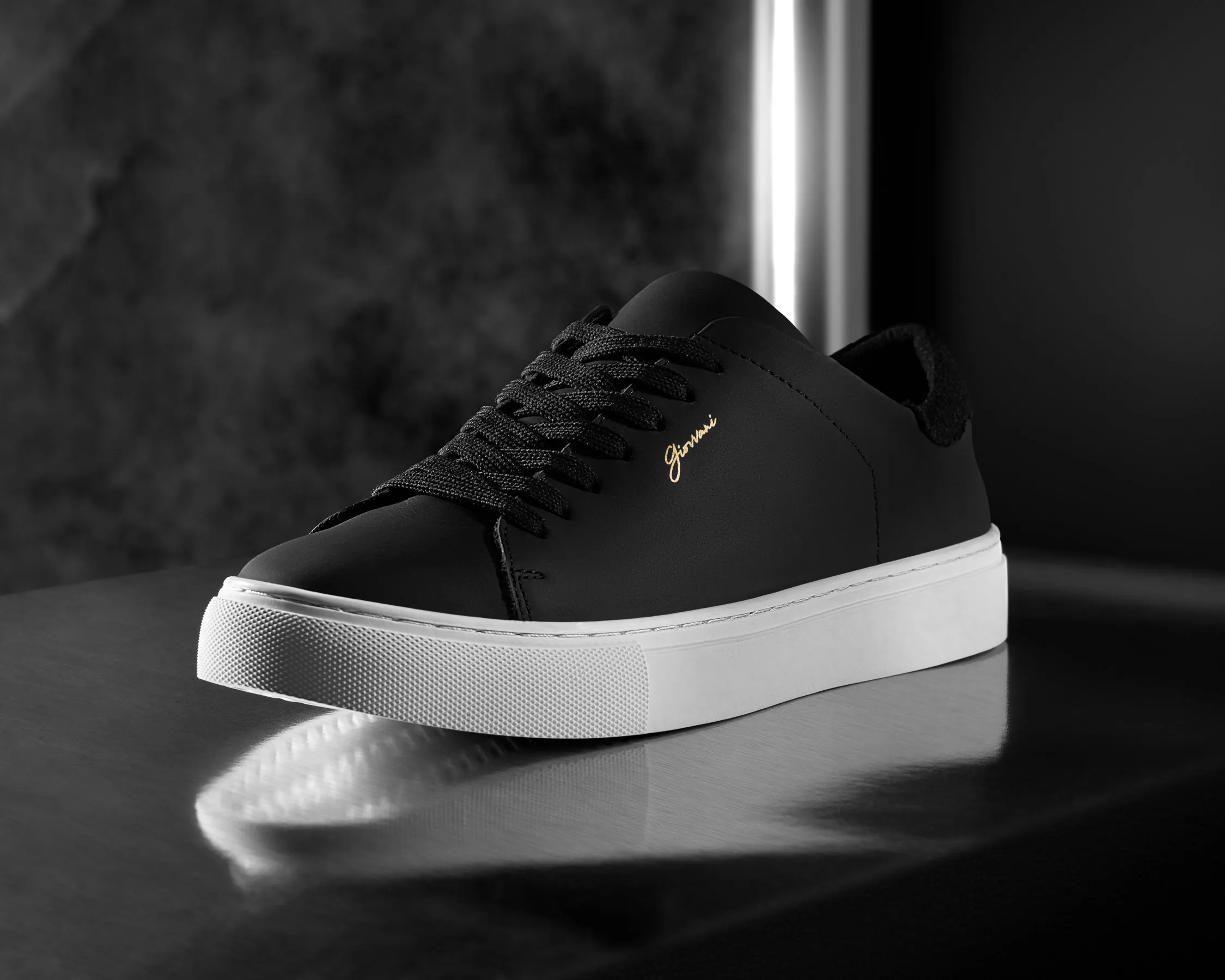 The Lorenzo - Black Leather / White Sole