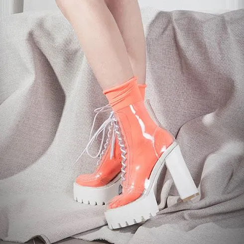 Transparent High-heeled Platform Boots SD00130