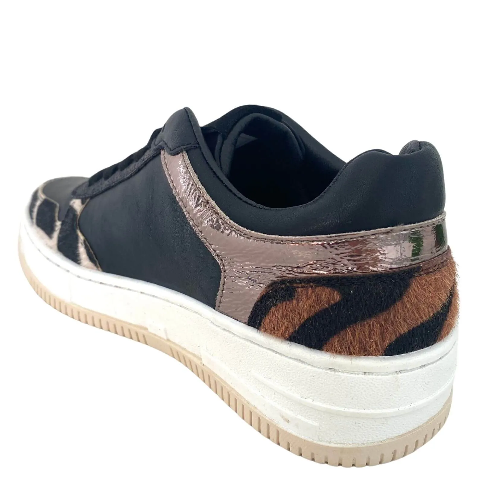 Una Healy Classic Black Sneakers - Animal Print