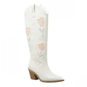 Universal Thread Womens Dixie Bone Floral Western Cowboy Boots Off White 6M