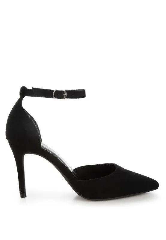 Ushra Microfiber Stilettos – Pointed Toe, 3.5-Inch Heel, Sophisticated Style