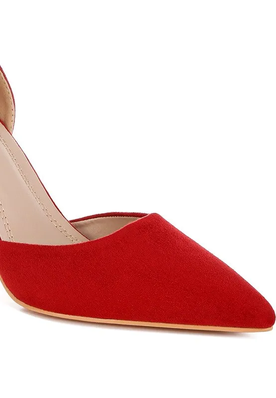 Ushra Microfiber Stilettos – Pointed Toe, 3.5-Inch Heel, Sophisticated Style