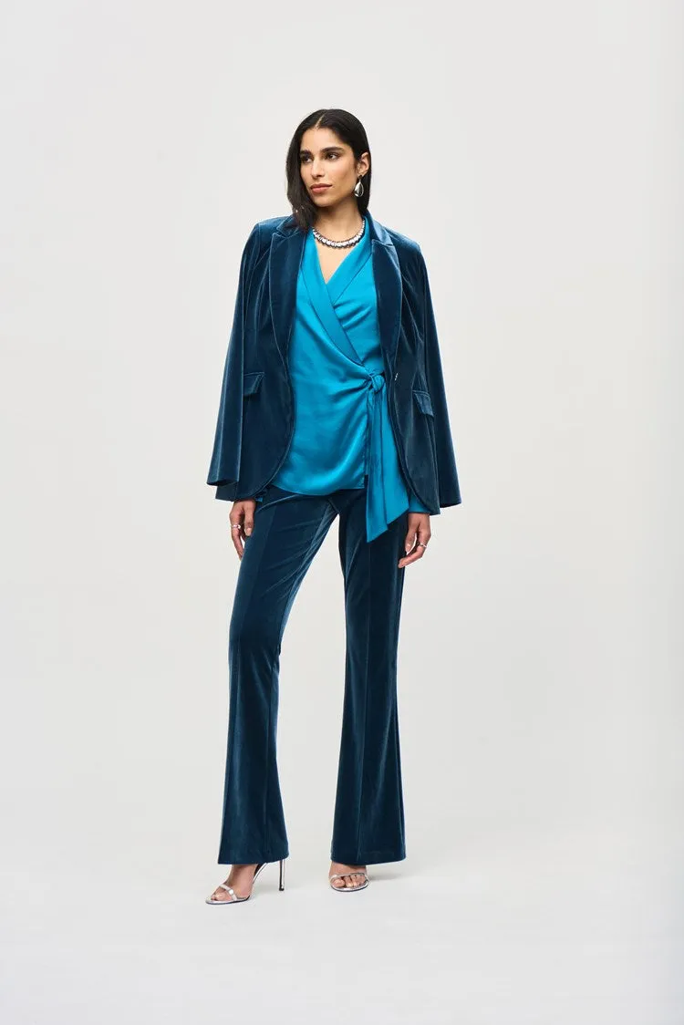 Velvet Flared Pull-On Pants 234289F24