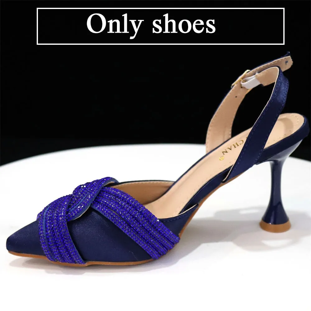 Venus Chan Italian Design Classic Women's Hand Bag Orange Color Matching High Heels African Wedding Party Shoe And Bag Set