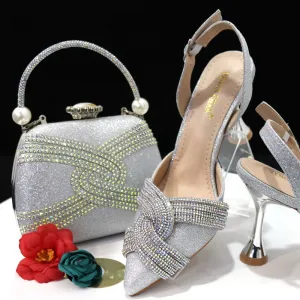 Venus Chan Italian Design Classic Women's Hand Bag Orange Color Matching High Heels African Wedding Party Shoe And Bag Set