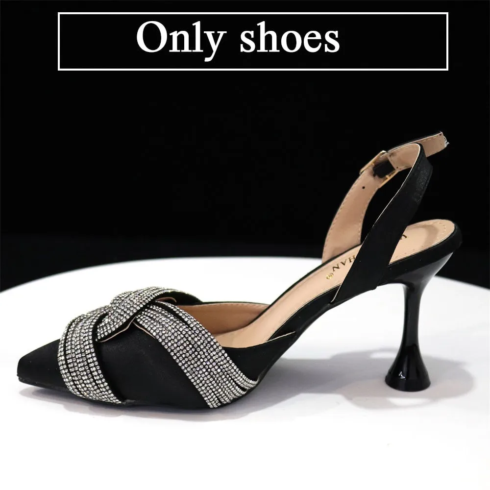 Venus Chan Italian Design Classic Women's Hand Bag Orange Color Matching High Heels African Wedding Party Shoe And Bag Set