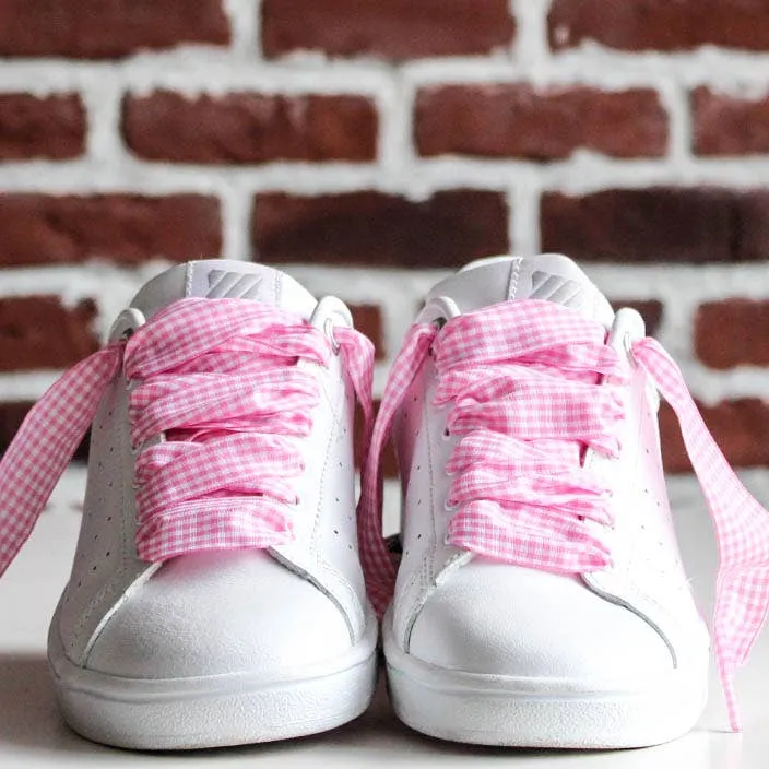 Vichy pattern laces - Pink
