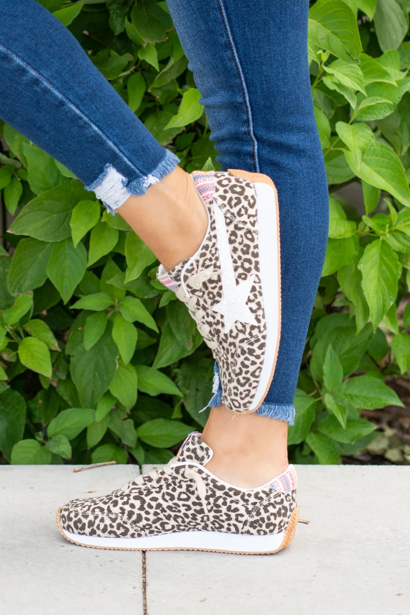 Vintage 2 Star Sneakers Cream Leopard