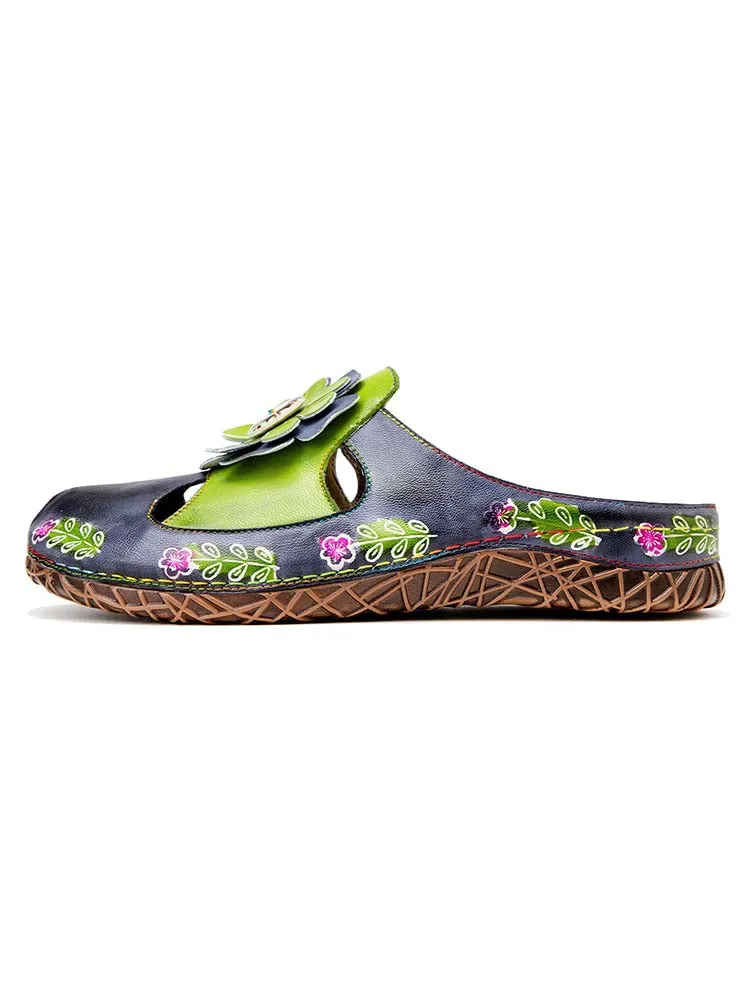 Vintage Printed Handmade Flat Slippers