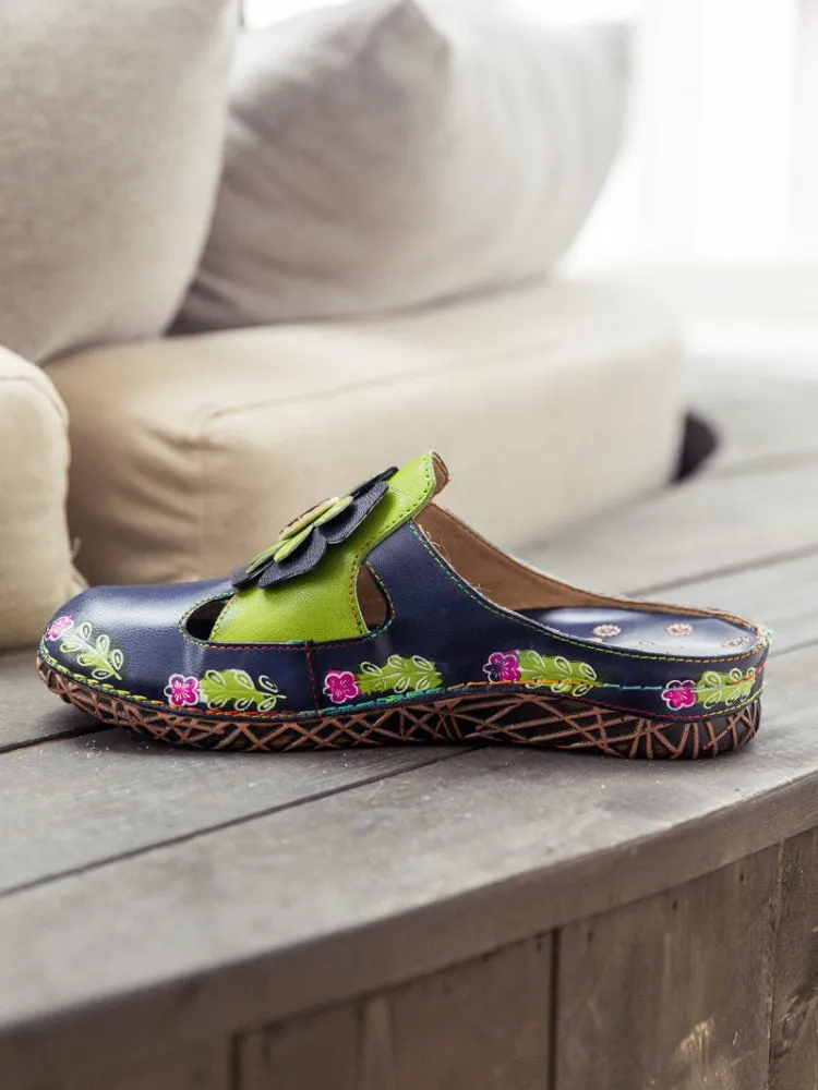 Vintage Printed Handmade Flat Slippers