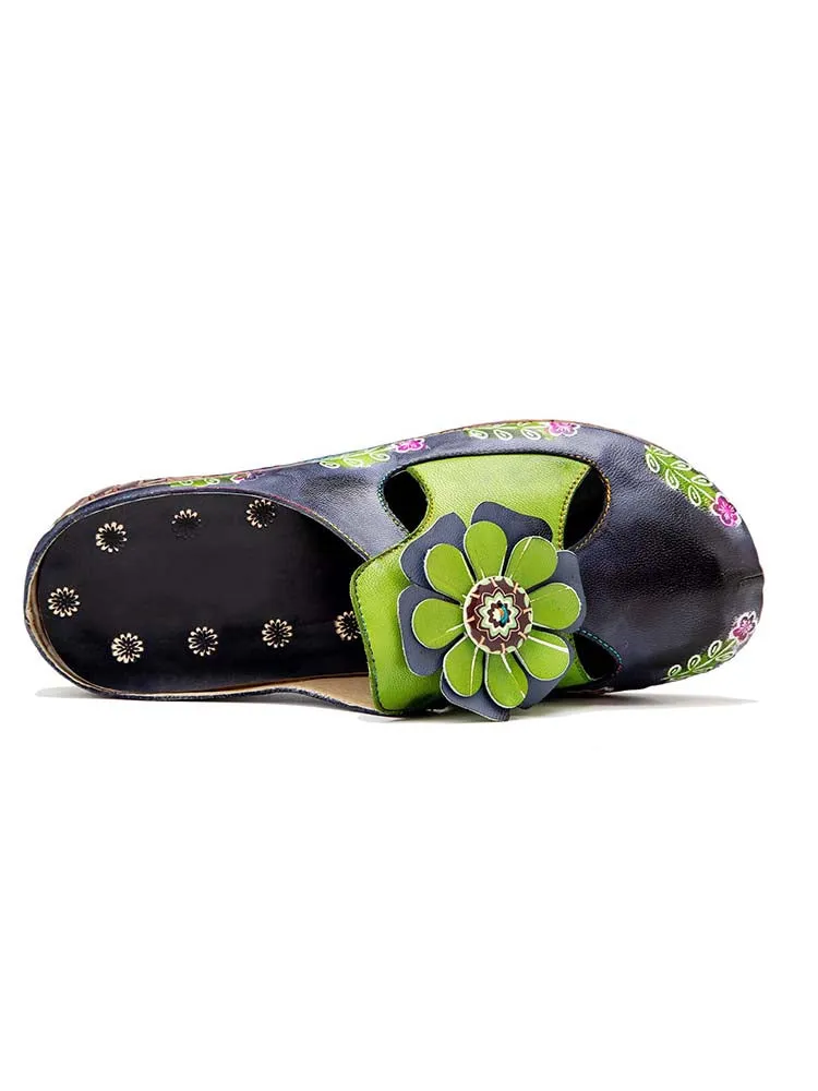 Vintage Printed Handmade Flat Slippers