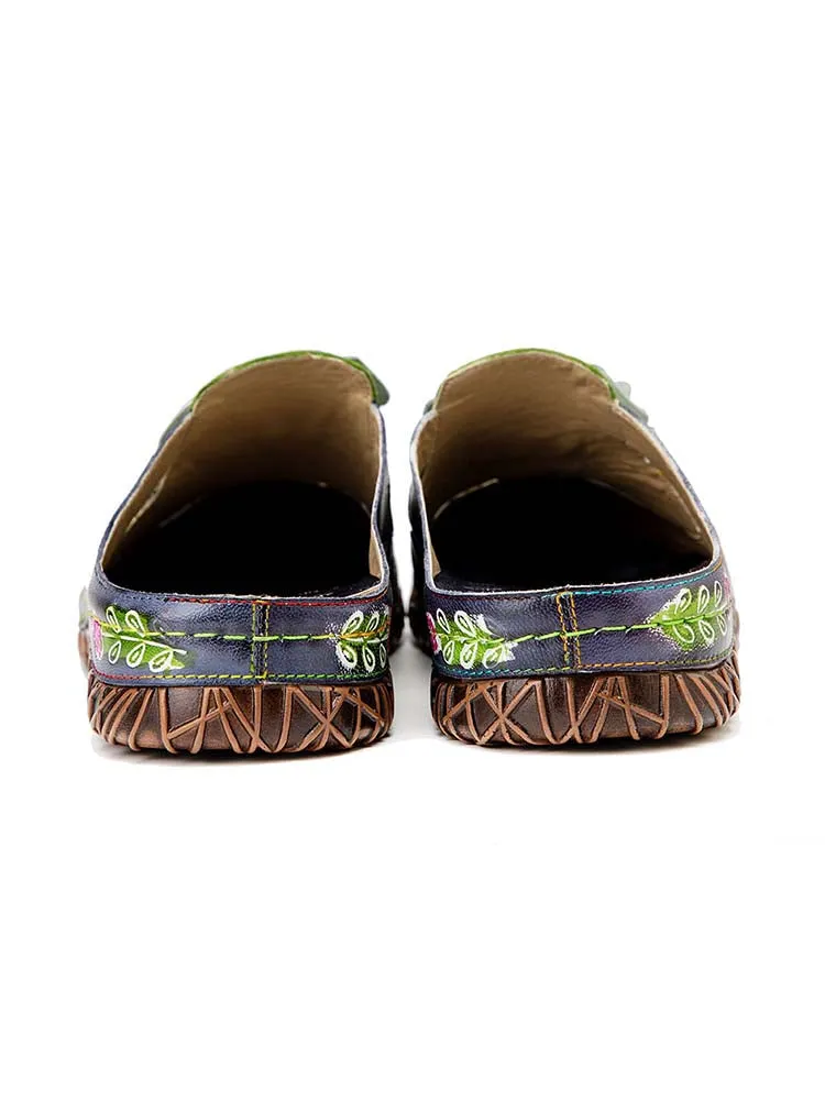 Vintage Printed Handmade Flat Slippers