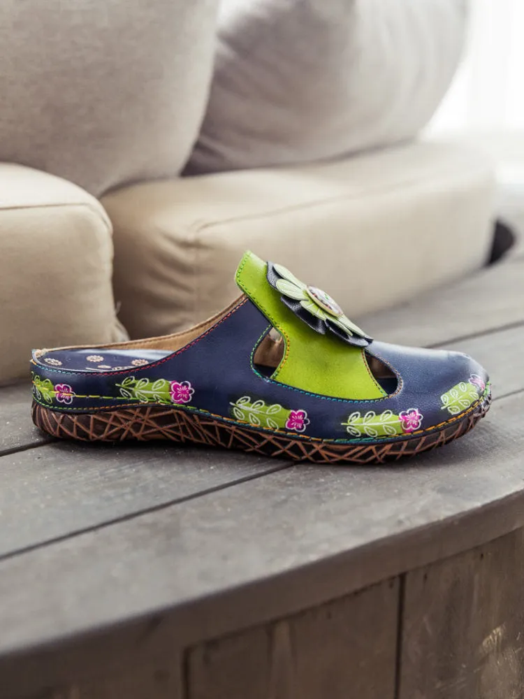 Vintage Printed Handmade Flat Slippers