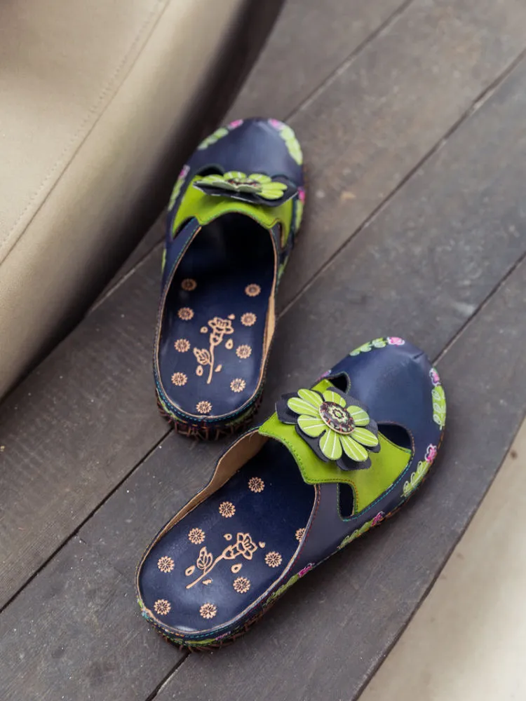 Vintage Printed Handmade Flat Slippers