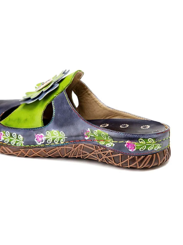 Vintage Printed Handmade Flat Slippers