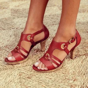 Vintage Strappy Heeled Sandals | Elegant & Comfortable | Mid-Heel