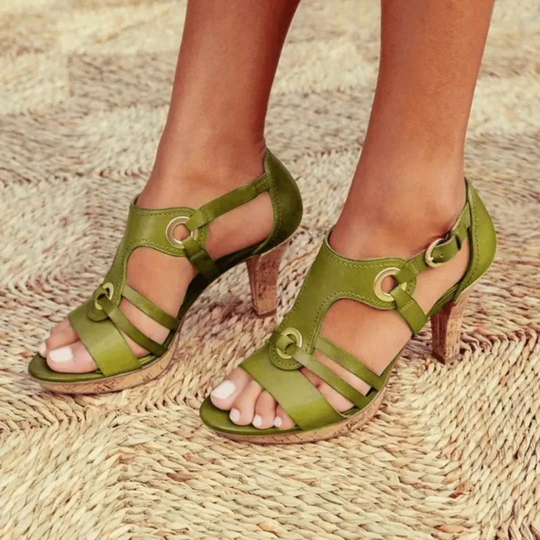 Vintage Strappy Heeled Sandals | Elegant & Comfortable | Mid-Heel