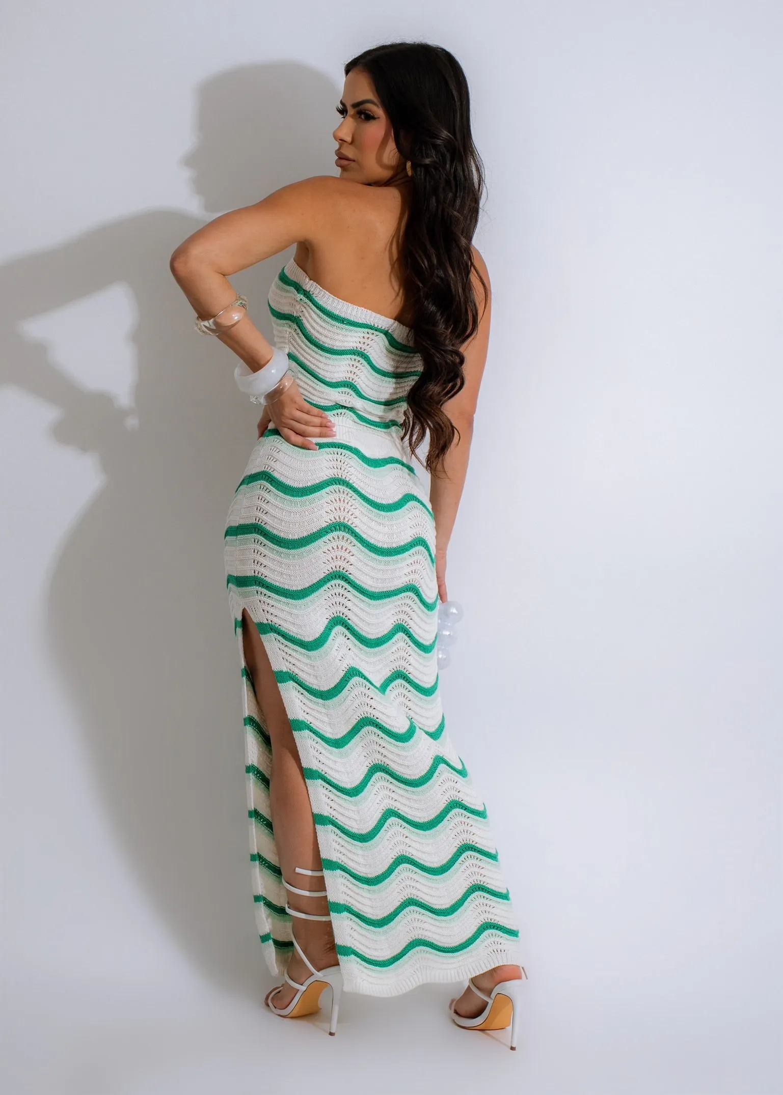 What A Cutie Knitted Skirt Set Green
