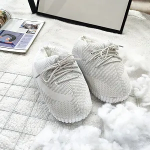 White Cozy Comfortable Plush Sneakers