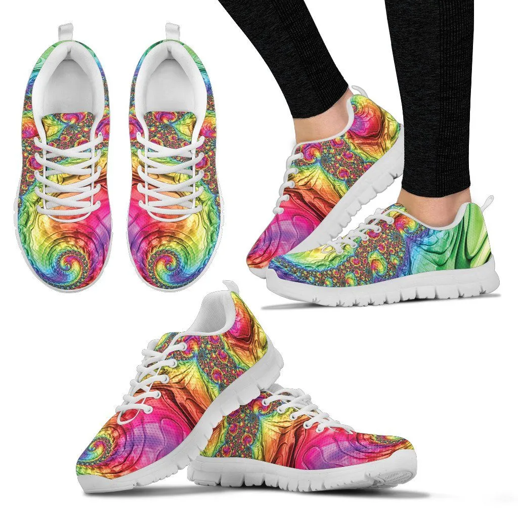 White Happy Rainbow Women's sneakers