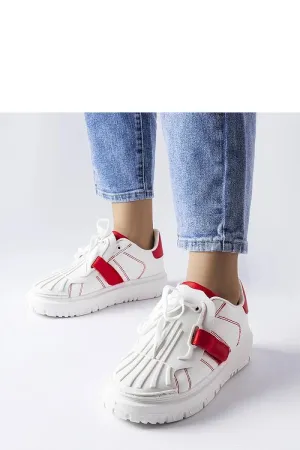 White-red platform sneakers