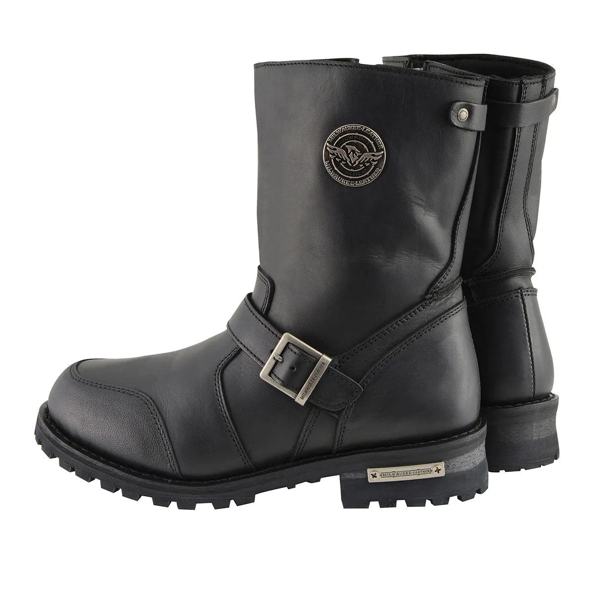 WIDE MBM9090W Men's Black 'Wide Width' Classic Engineer Boots with Abrasion Guard