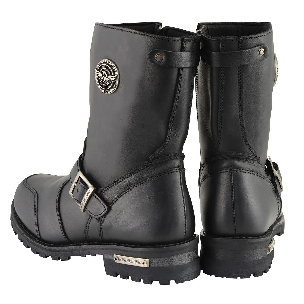 WIDE MBM9090W Men's Black 'Wide Width' Classic Engineer Boots with Abrasion Guard