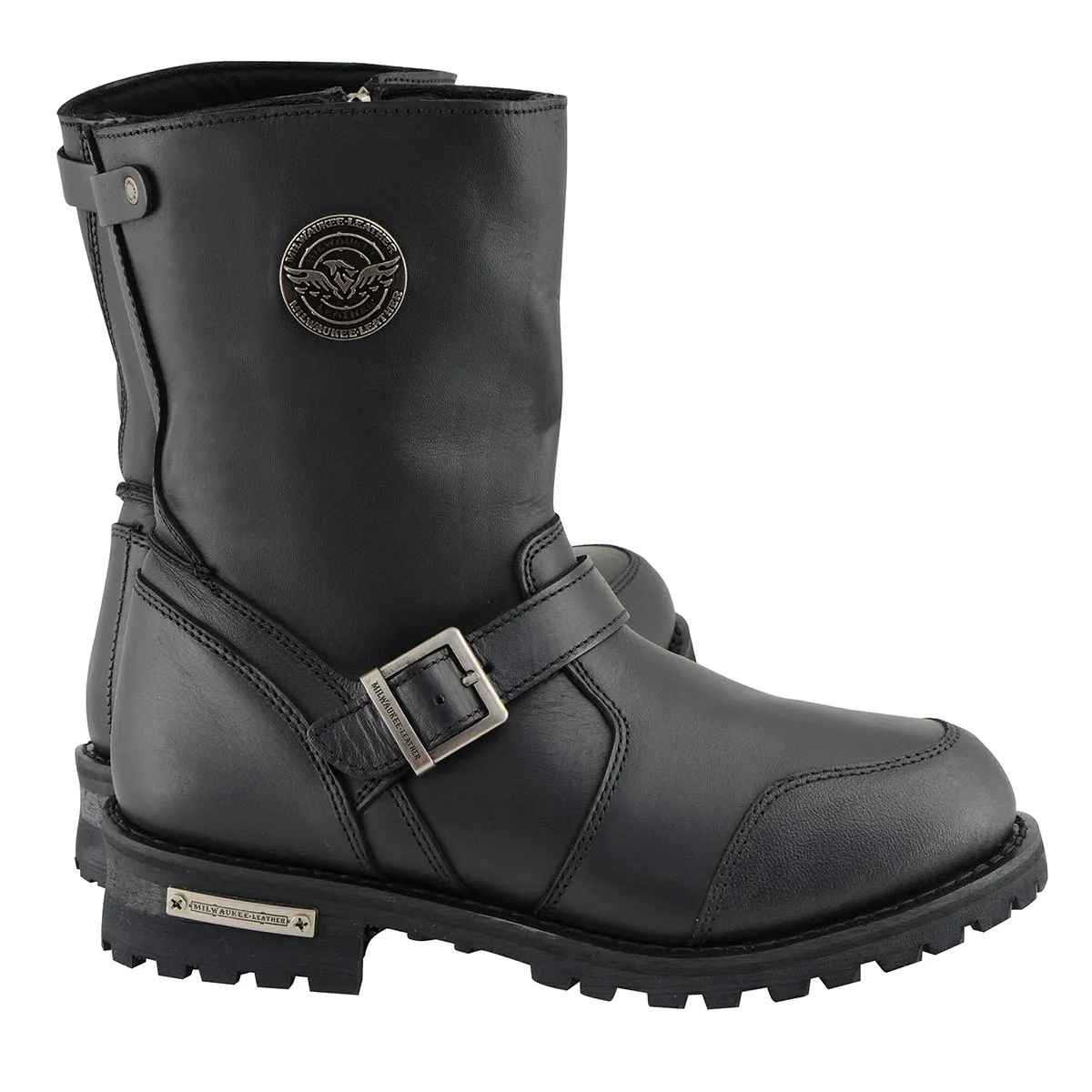 WIDE MBM9090W Men's Black 'Wide Width' Classic Engineer Boots with Abrasion Guard