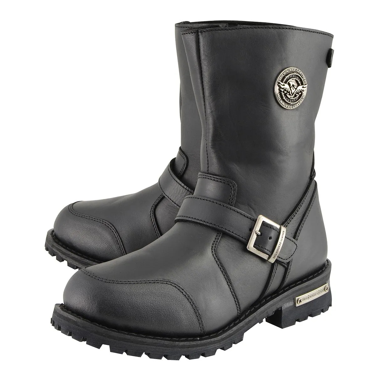 WIDE MBM9090W Men's Black 'Wide Width' Classic Engineer Boots with Abrasion Guard